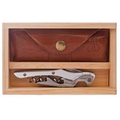 Castello Corkscrew Set w/Natural Aluminum Handle & Leather Pouch